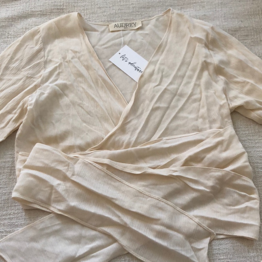 Off white cream wrap top